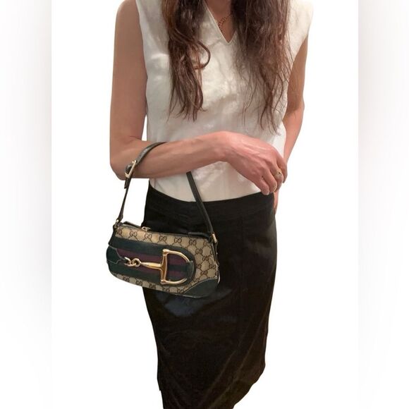 Gucci Green and Gold Women's Hasler Bag - Picture 14 of 16